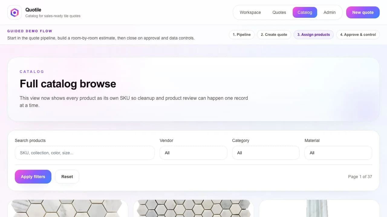 Search visually in Quotile